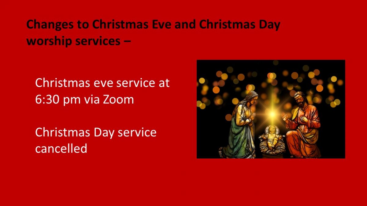 Changes to Christmas Services